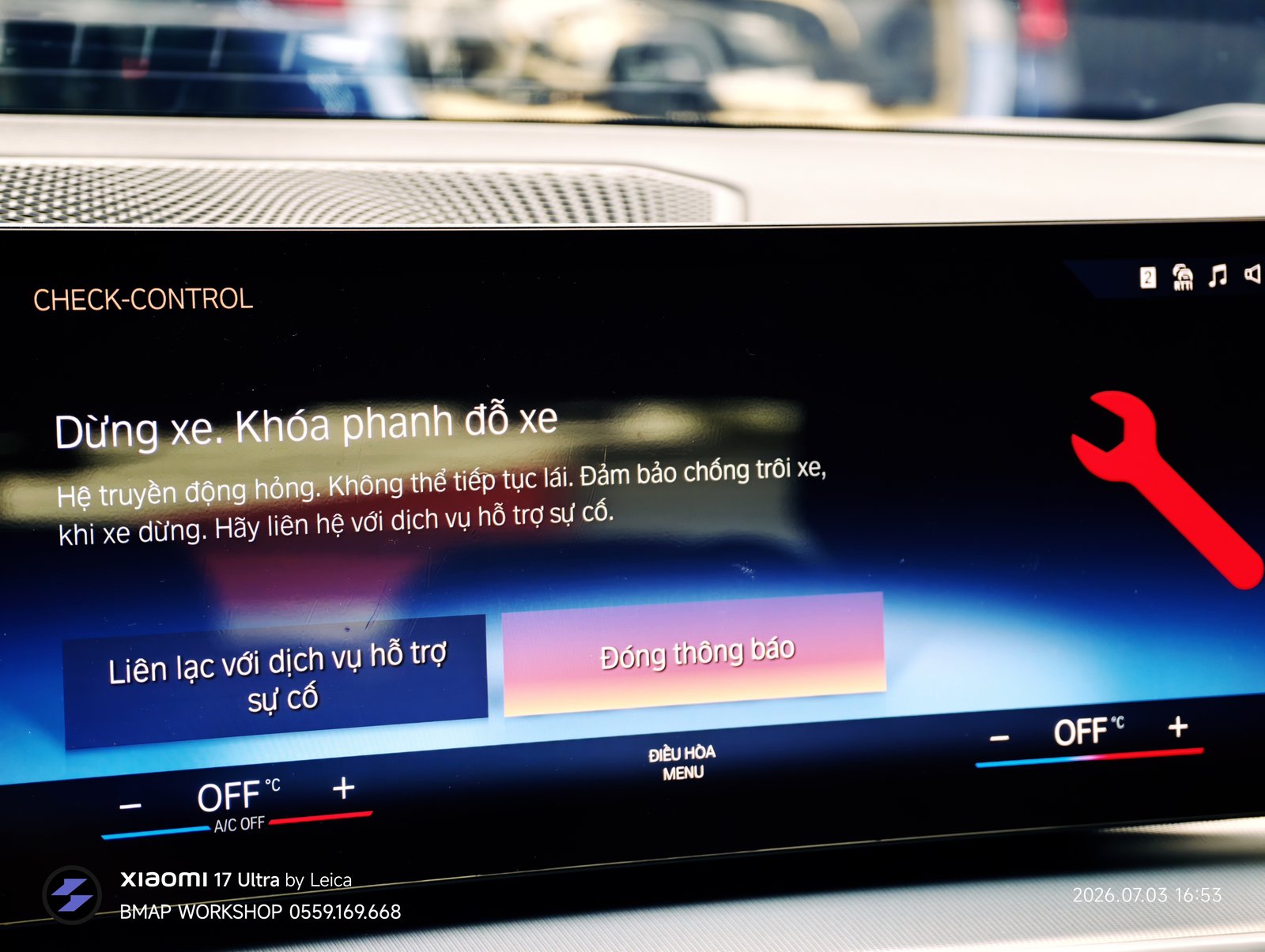 Màn hình idrive 8 báo lỗi 