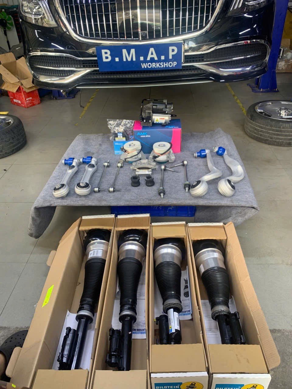 Thay thế phuộc (Giảm xóc) và hệ thống càng cho Mercedes - Benz 